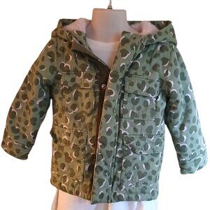 Girls Cat & Jack Green Leopard print Jacket Size 2T